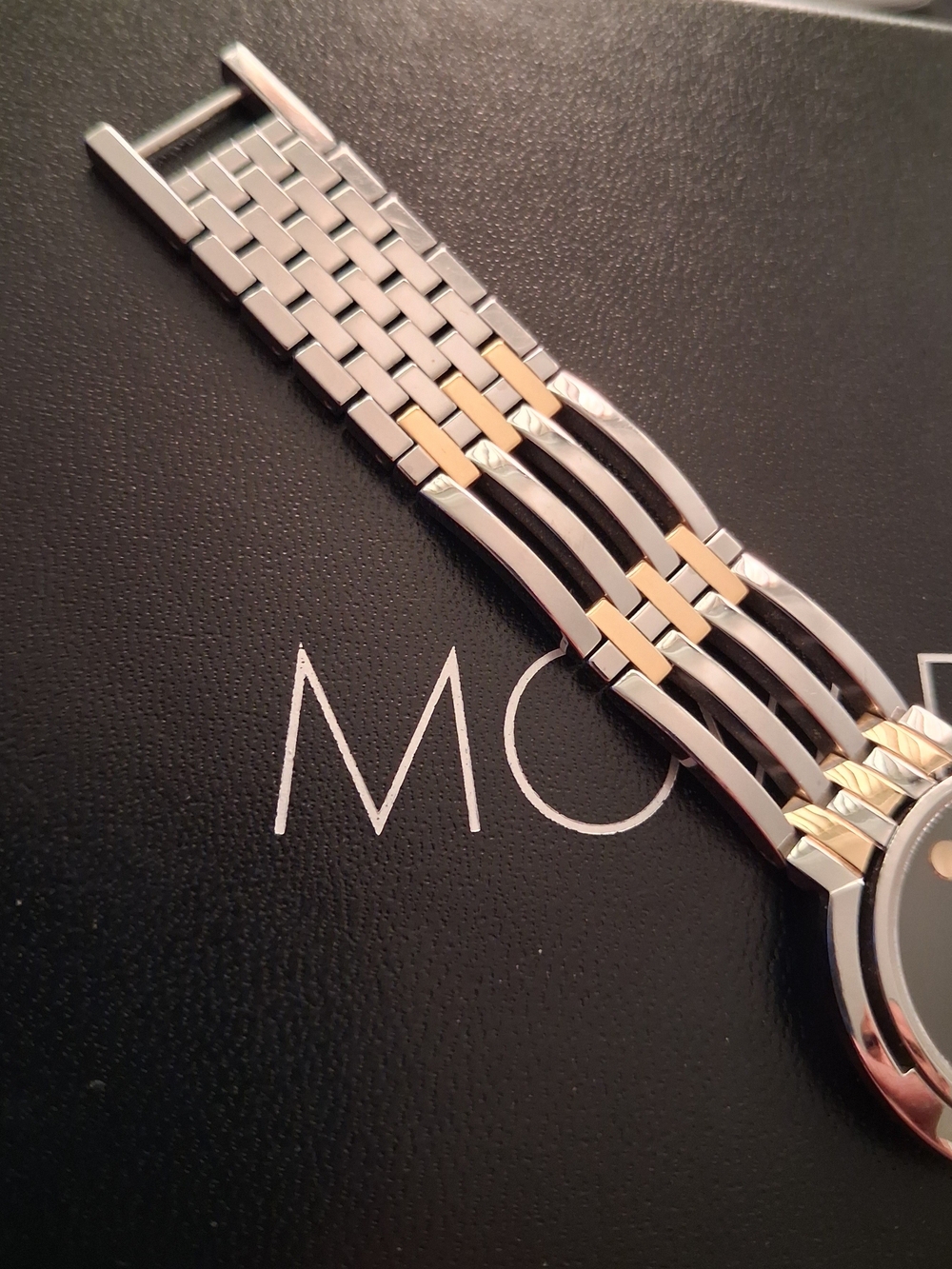 Movado Watch Two-Tone Dress Watch - Black Dial $1295 - Picture 9 of 16